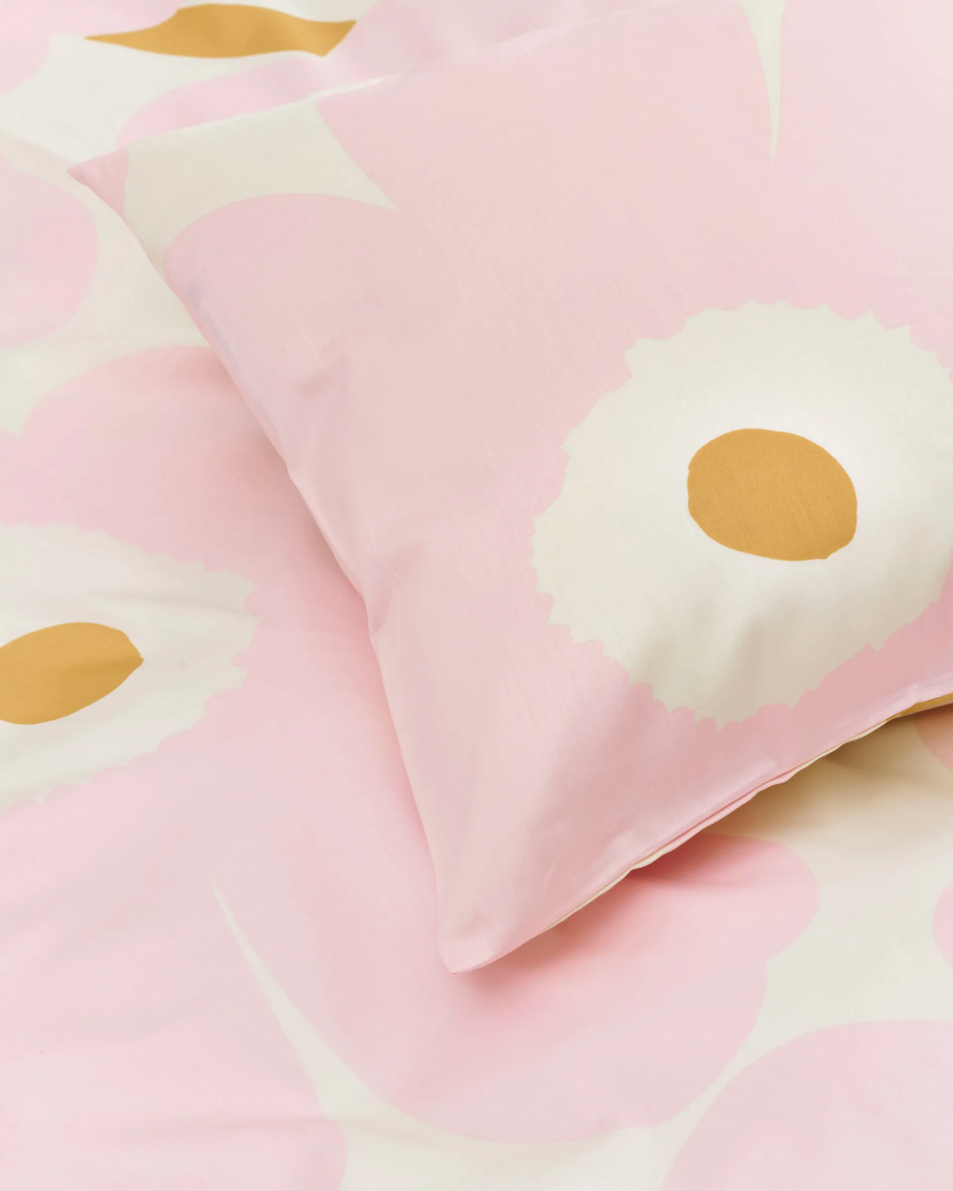 Komplet pościeli Unikko 150x210 cm+50x60 cm, White-light pink-beige Marimekko