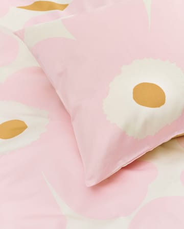 Komplet pościeli Unikko 150x210 cm+50x60 cm - White-light pink-beige - Marimekko