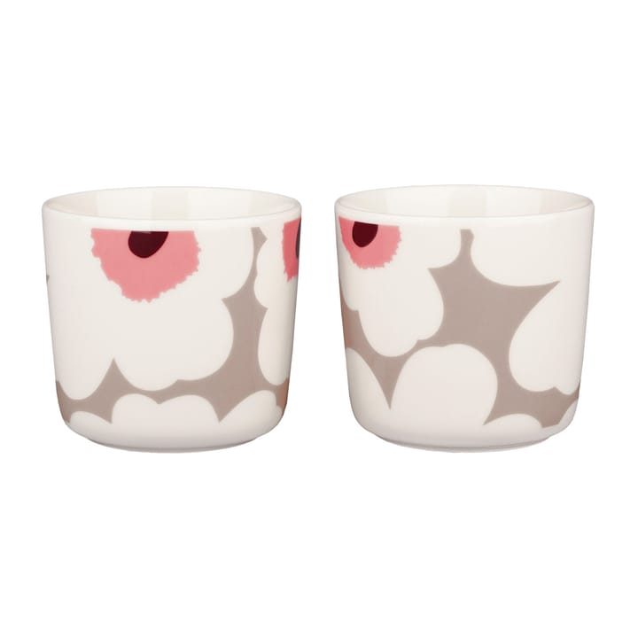 Kubek bez ucha Unikko 20 cl 2 szt., white,clay,powder,dark wine Marimekko