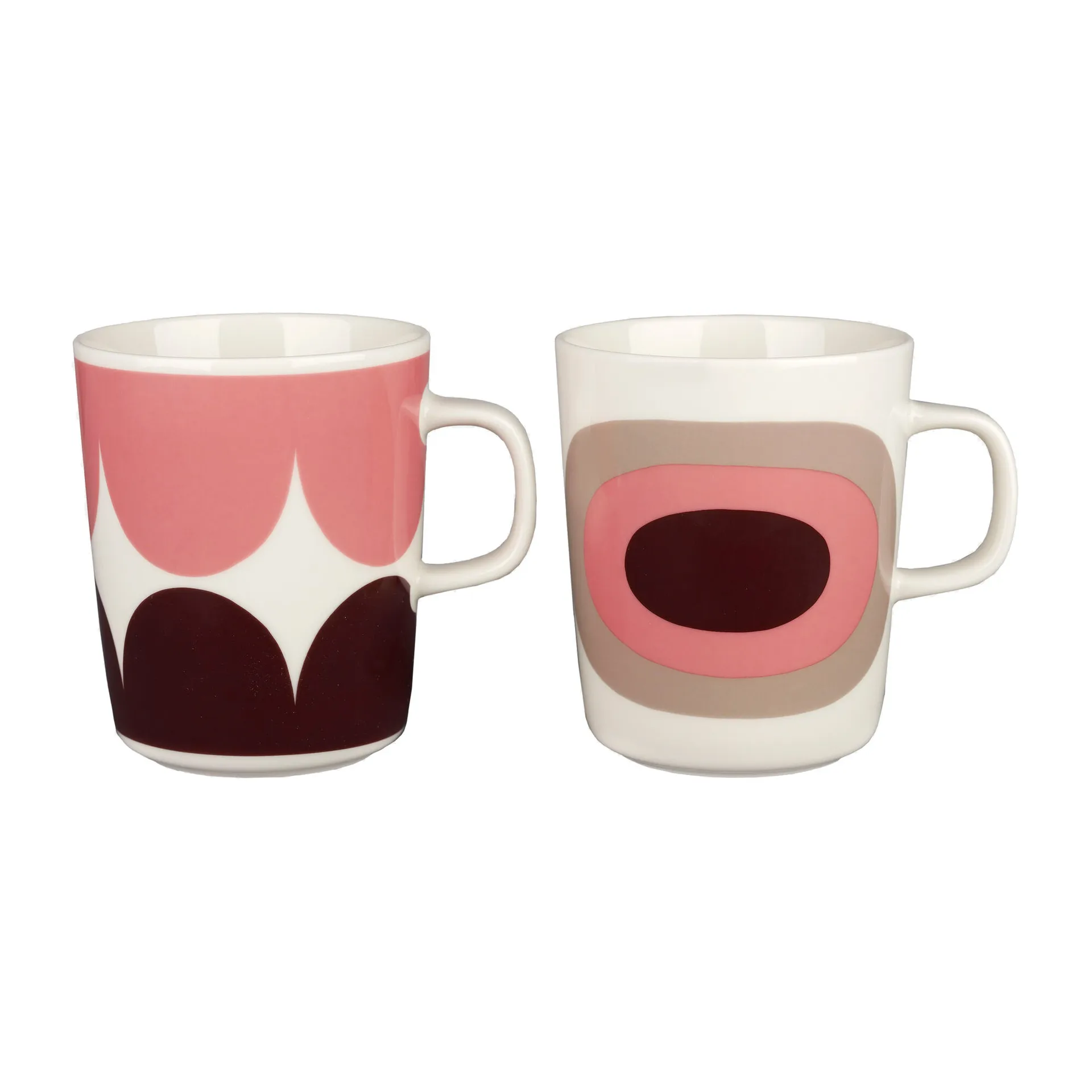 Kubek Härkä & Melooni 25 cl 2-pak, White-darkwine-powder-clay Marimekko