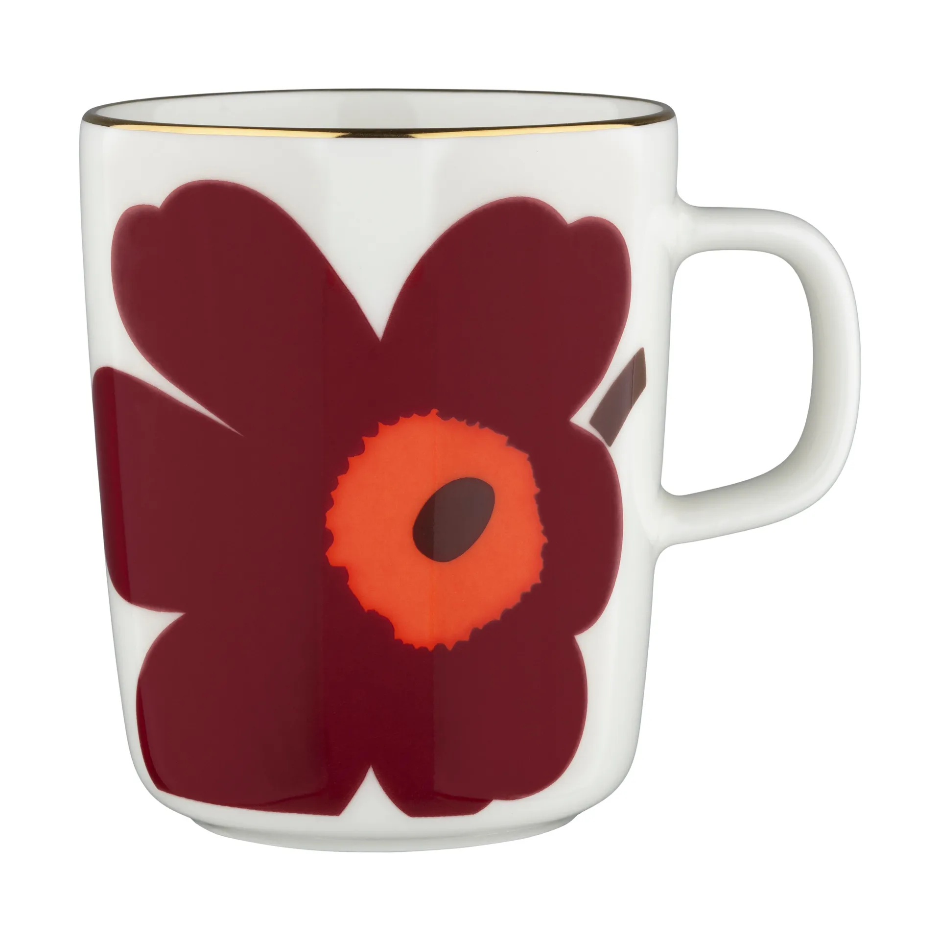 Kubek Juhla Unikko 250 ml 2 szt., White-burgundy-gold Marimekko