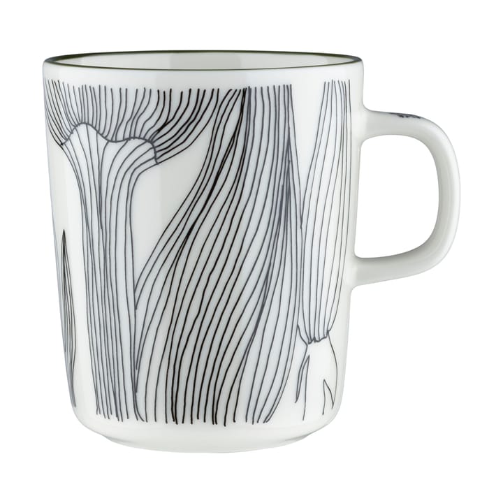 Kubek Kukat Puhkeavat 250 ml - Biały-leśny zielony-czarny - Marimekko