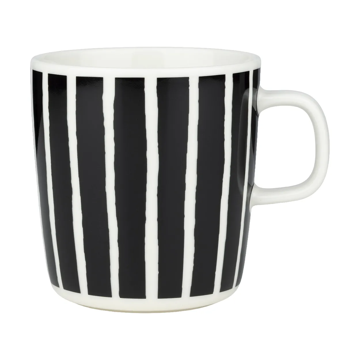 Marimekko Kubek Piccolo 4 dl Black-White | Skandynawski Design | Filiżanki do kawy | Czarny