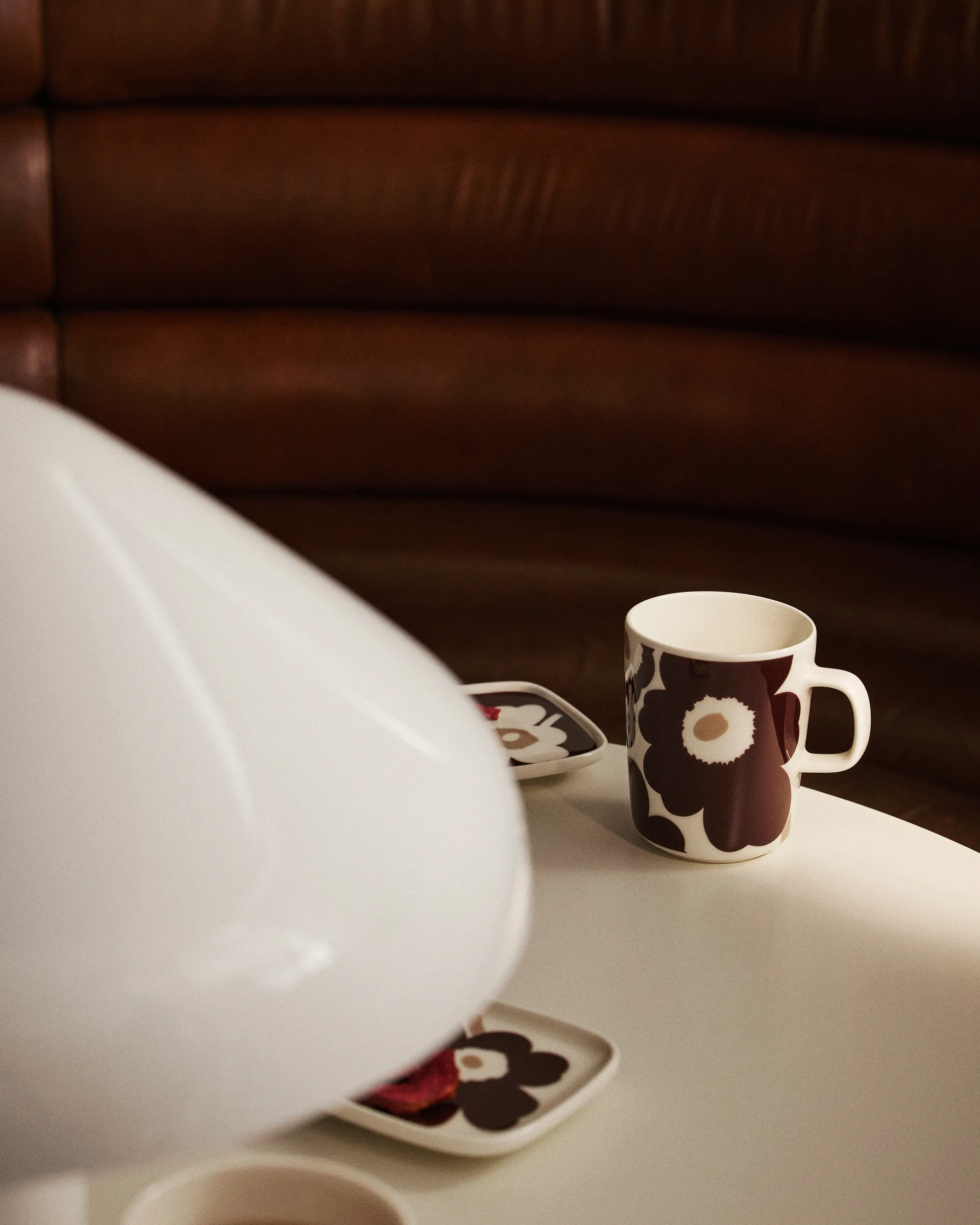 Kubek Unikko 2,5 dl 2 szt., Clay-Dark wine-White Marimekko