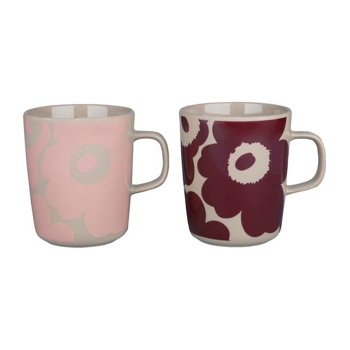 Kubek Unikko 2,5 dl 2 szt., Terra-darkwine-red-powder Marimekko