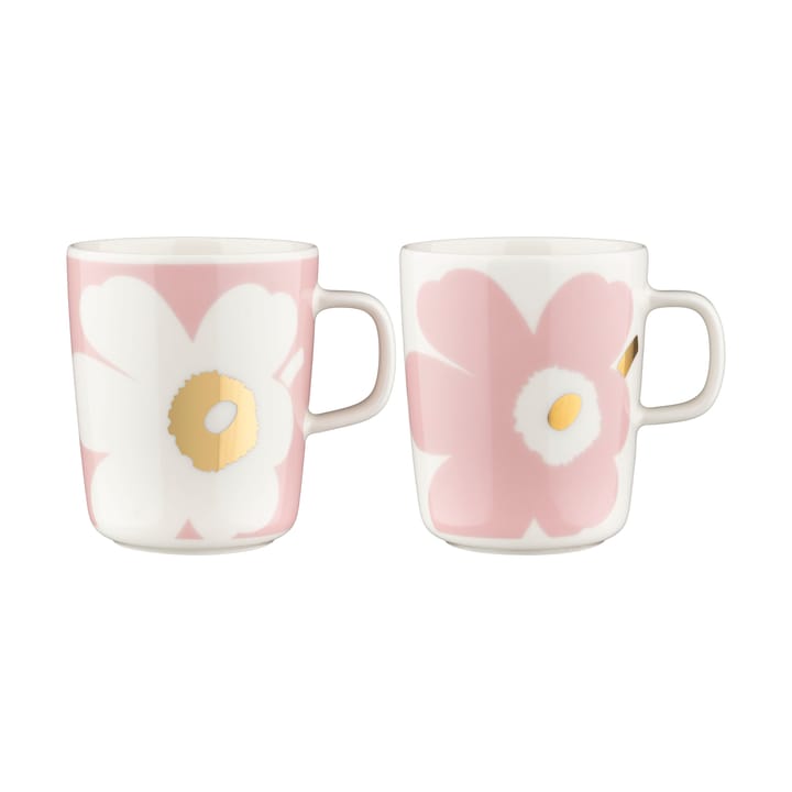 Kubek Unikko 2,5 dl 2 szt. - White-Light pink-gold - Marimekko