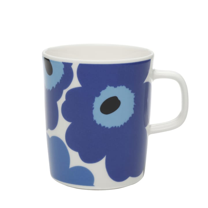 Kubek Unikko 250 ml - biało-niebieski - Marimekko