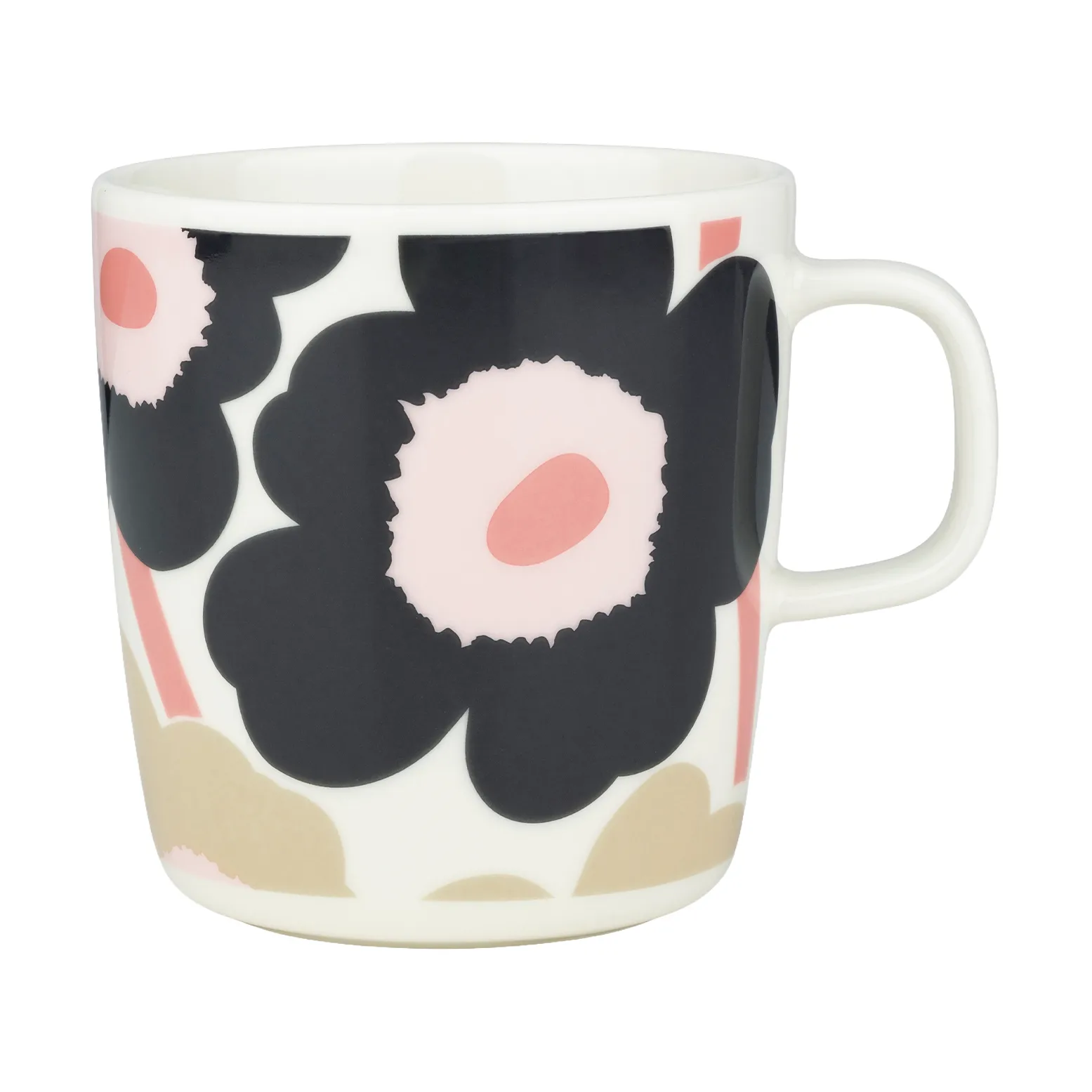 Kubek Unikko 400 ml, Off white-charcoal-sand-pink Marimekko