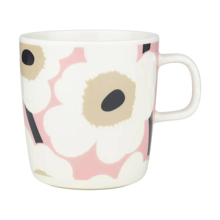 Kubek Unikko 400 ml - Off white-pink-sand-charcoal - Marimekko