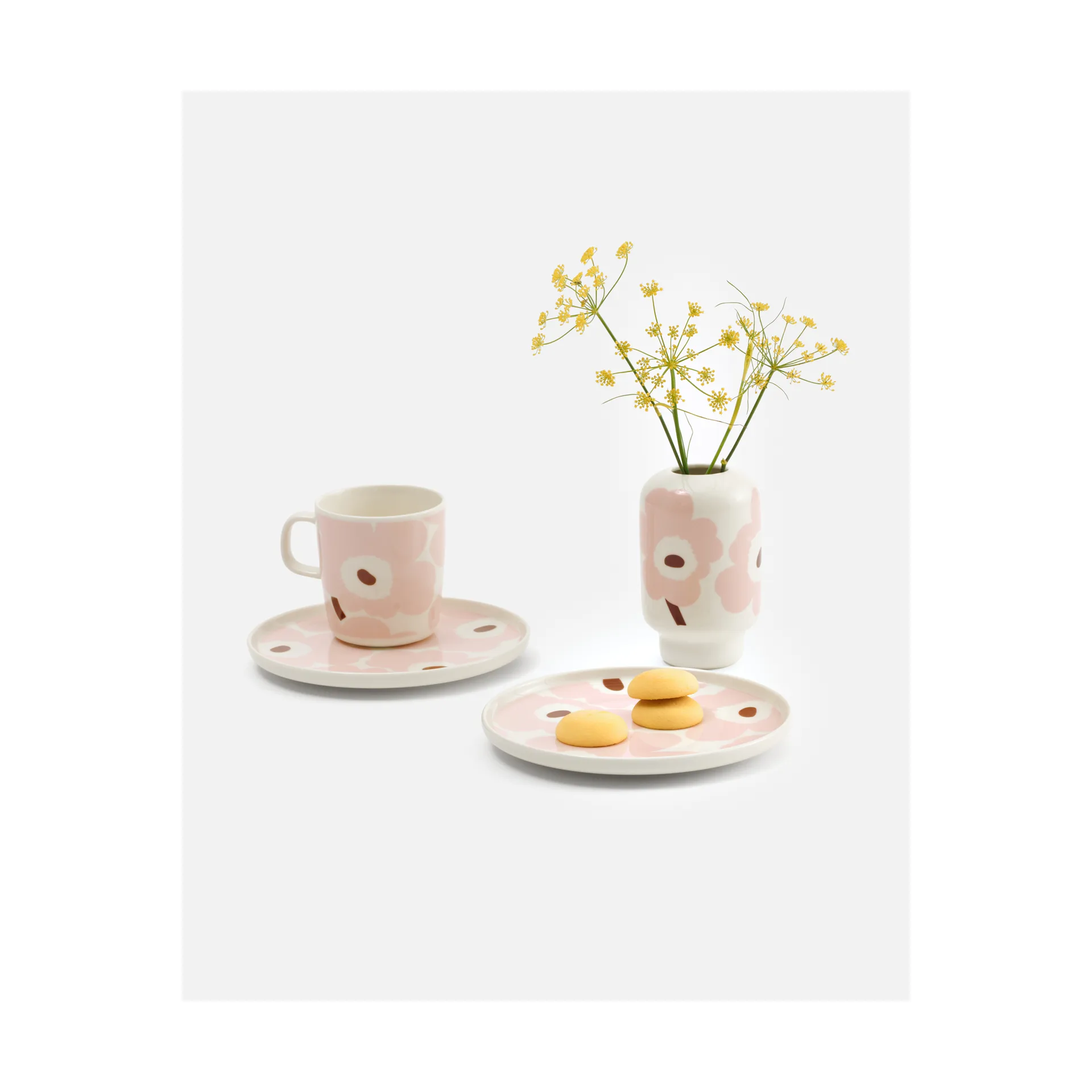 Kubek Unikko 400 ml, White-light pink-chestnut Marimekko