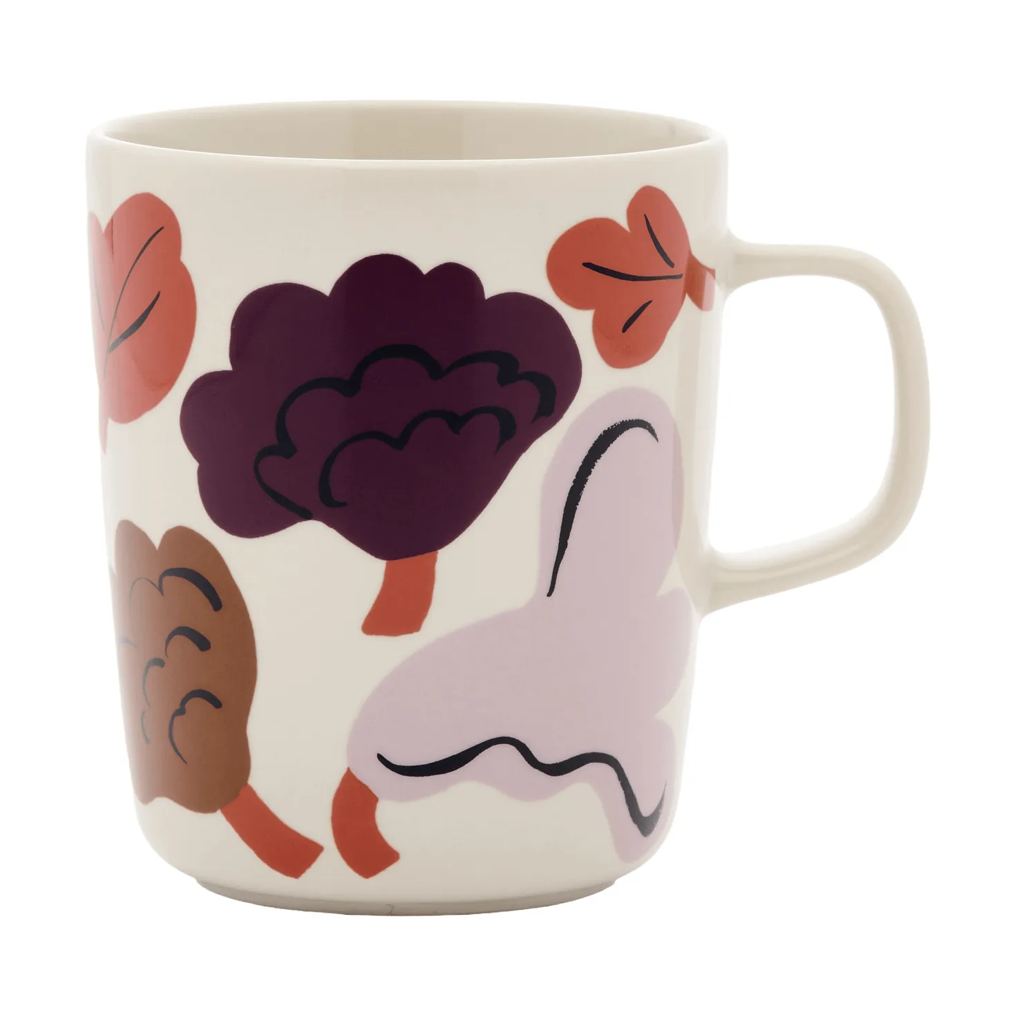 Kukasta Kukkaan kubek, Stoneware-plum-bronze-terracotta 250 ml Marimekko