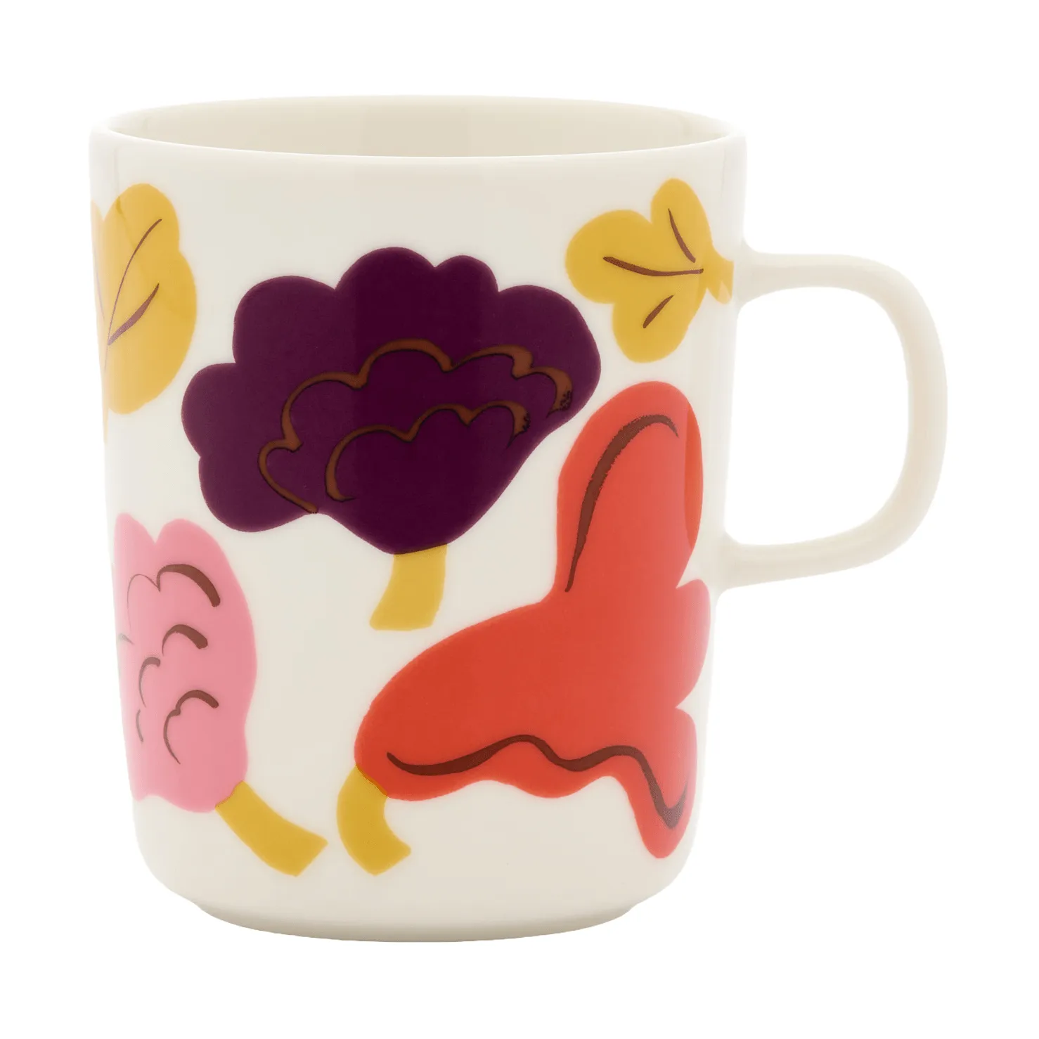 Kukasta Kukkaan kubek, White-pink-terrac-plum, 25 cl Marimekko