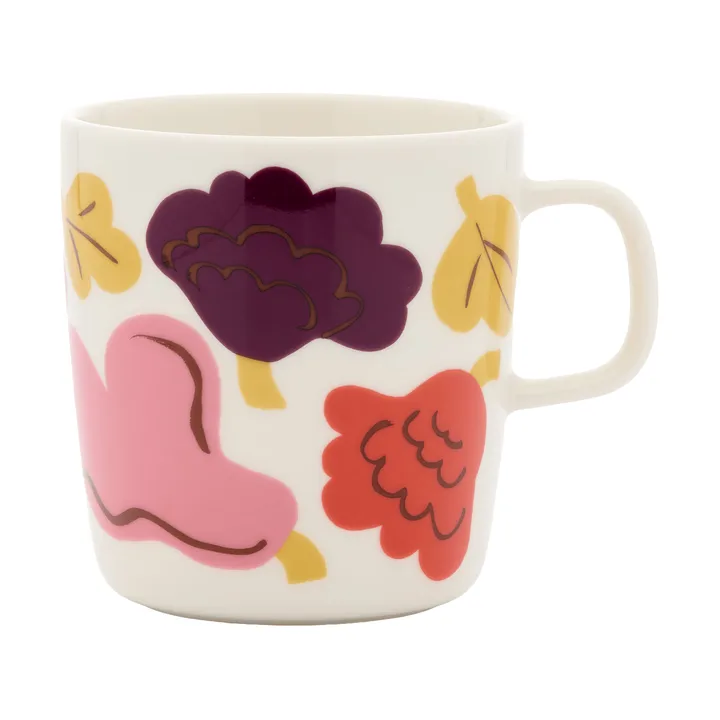 Kukasta Kukkaan kubek - White-pink-terrac-plum, 40 cl - Marimekko