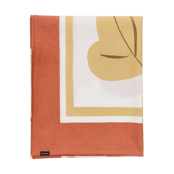 Kukasta Kukkaan obrus - White-terrac-ochre-plum, 140x140 cm - Marimekko