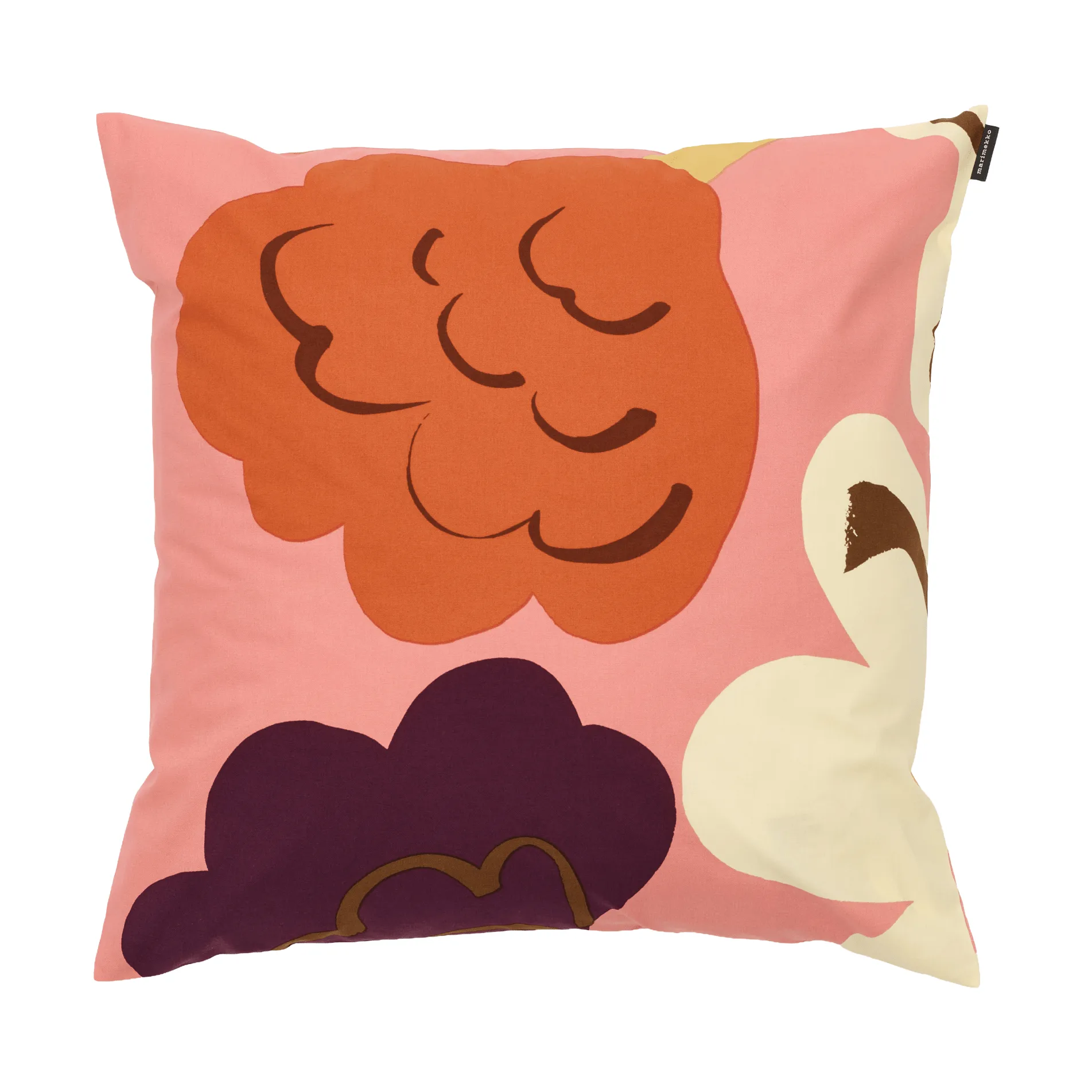 Kukasta Kukkaan poszewka na poduszkę, Pink-off white-plum-terracotta, 50x50 cm Marimekko