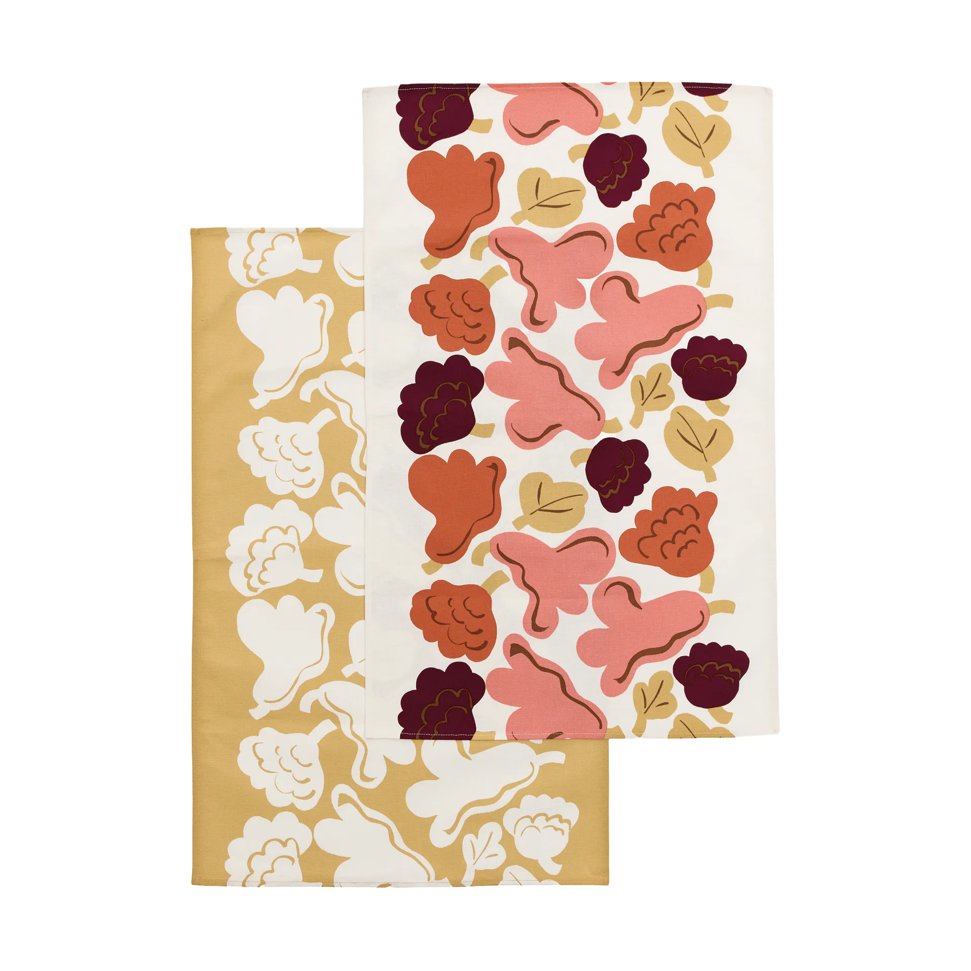 Kukasta Kukkaan ręcznik kuchenny, Off white-pink-terrac-ochre, 2‑pak Marimekko