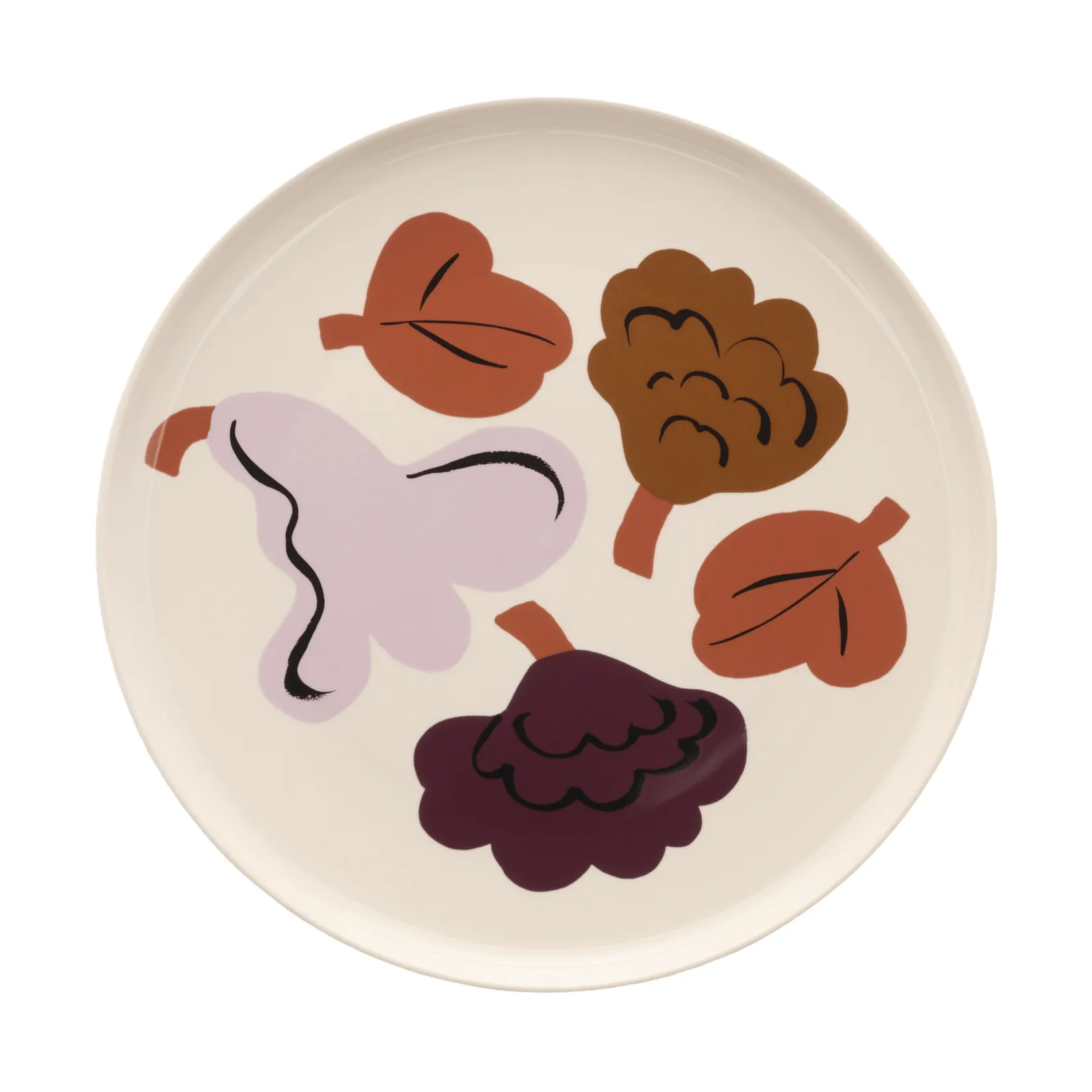 Kukasta Kukkaan talerz obiadowy, Stoneware-plum-bronze-terracotta Ø20 cm Marimekko