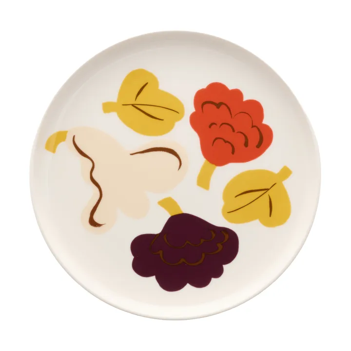 Kukasta Kukkaan talerz obiadowy - White-vanilla-terrac-plum, Ø20 cm - Marimekko