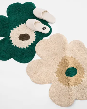 Mata łazienkowa Unikko 73x74 cm - Emerald-off white-mole - Marimekko
