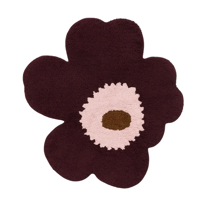 Mata łazienkowa Unikko 73x74 cm - Śliwkowo-różowo-toffi - Marimekko