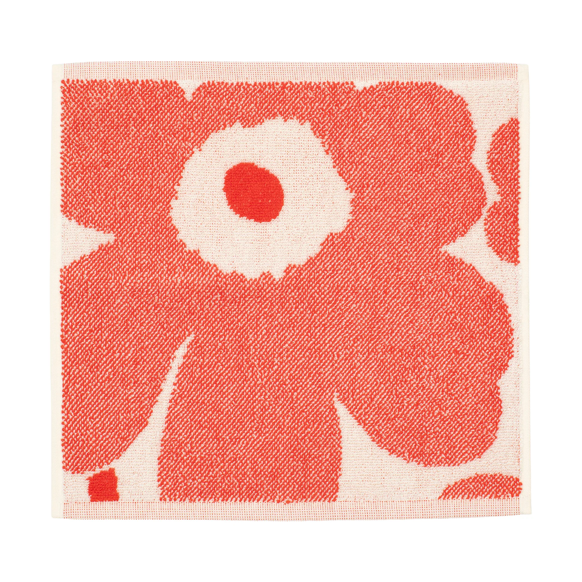Mini ręcznik Unikko 32x32 cm, Off white-orange red Marimekko