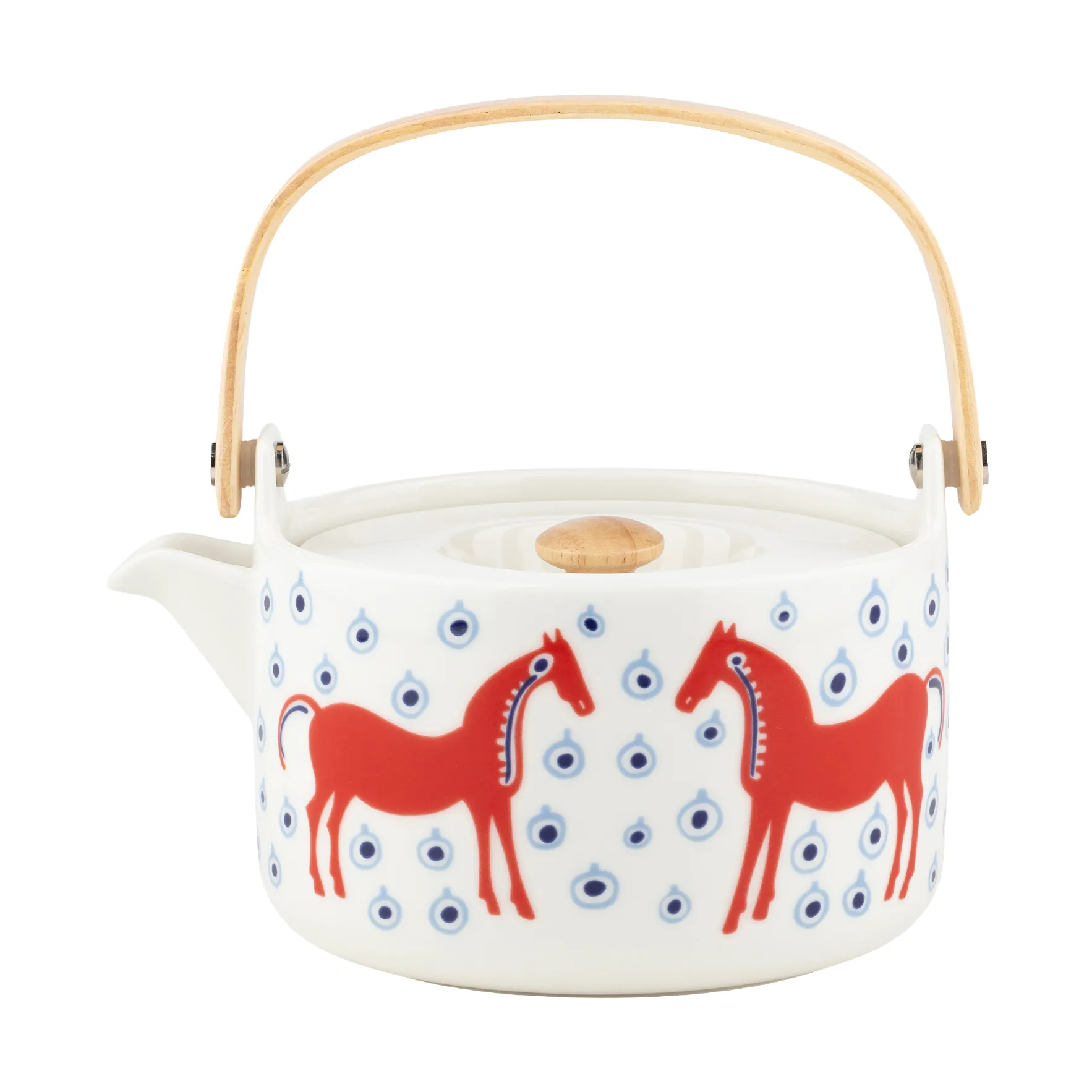 Musta Tamma czajnik 700 ml, Off white-pomarańczowa czerwień-jasnoniebieski Marimekko