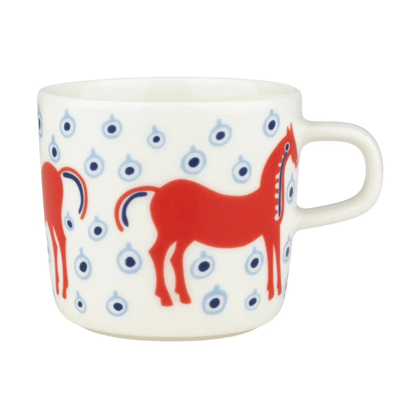 Musta Tamma kubek 200 ml, Off white-orange red-light blue Marimekko