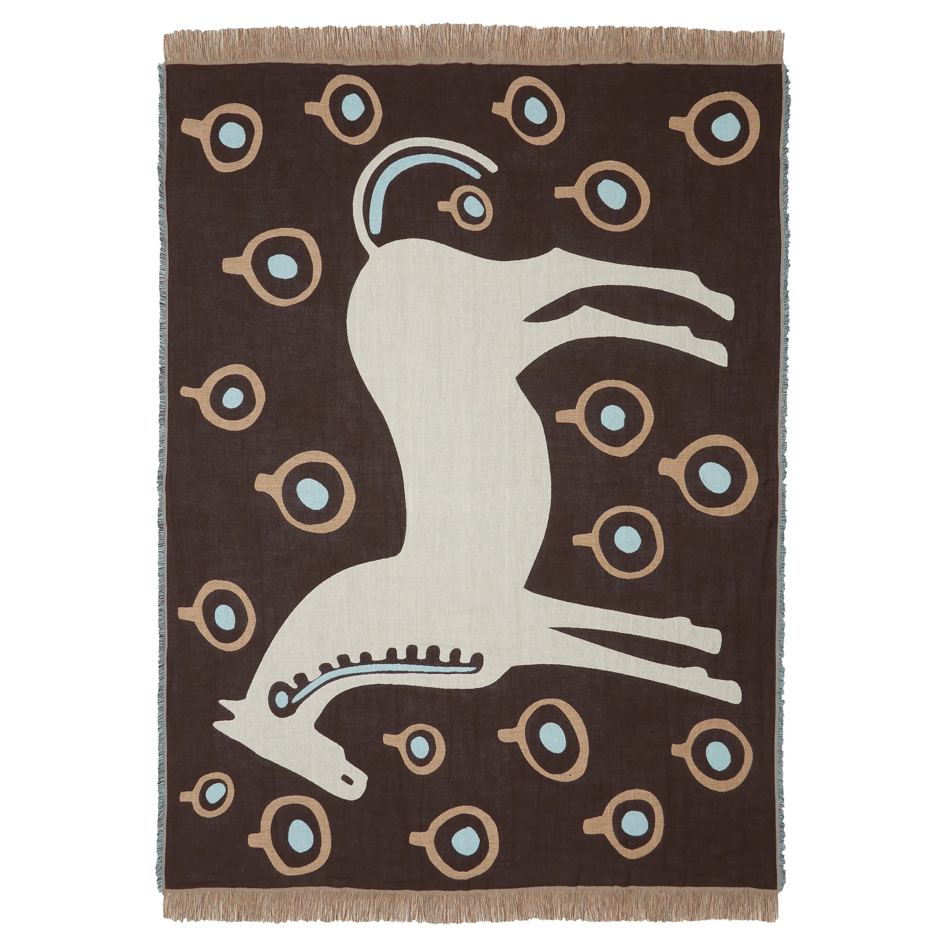 Musta Tamma narzuta 130x180 cm, Brązowy-biały-niebieski Marimekko