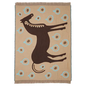 Musta Tamma narzuta 130x180 cm - Brązowy-biały-niebieski - Marimekko