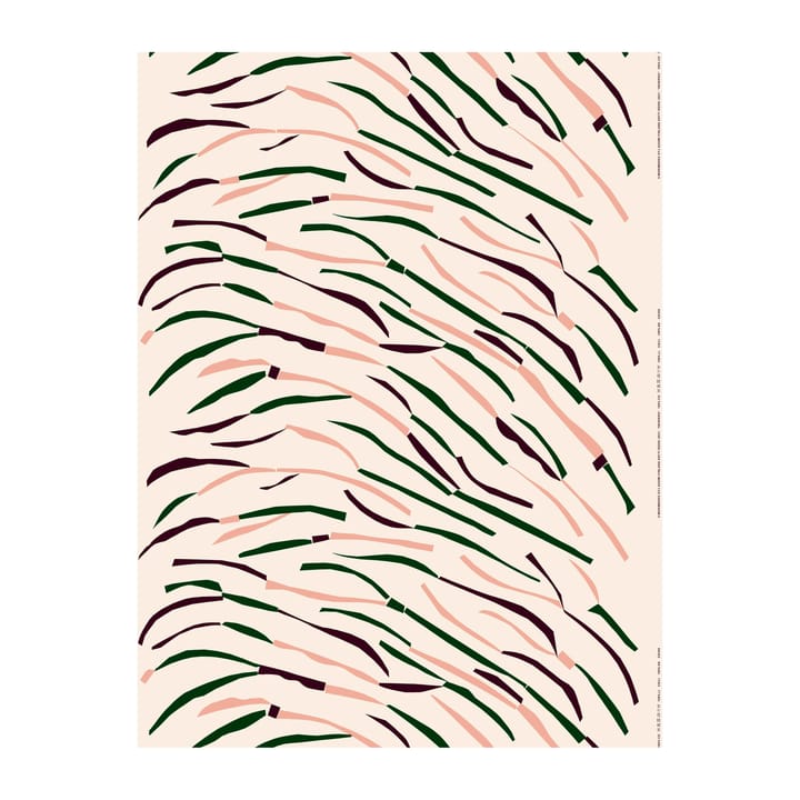 Niebielona tkanina bawełniana Heinikko, Cotton-red-dazzling-green Marimekko