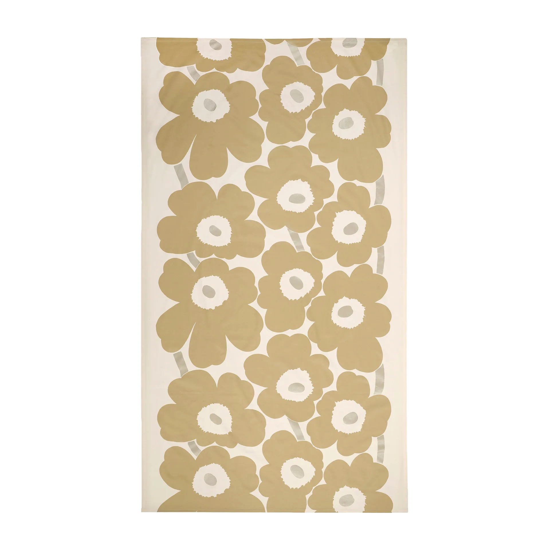 Obrus Unikko 140x250 cm, Beżowy-srebrny-biały Marimekko