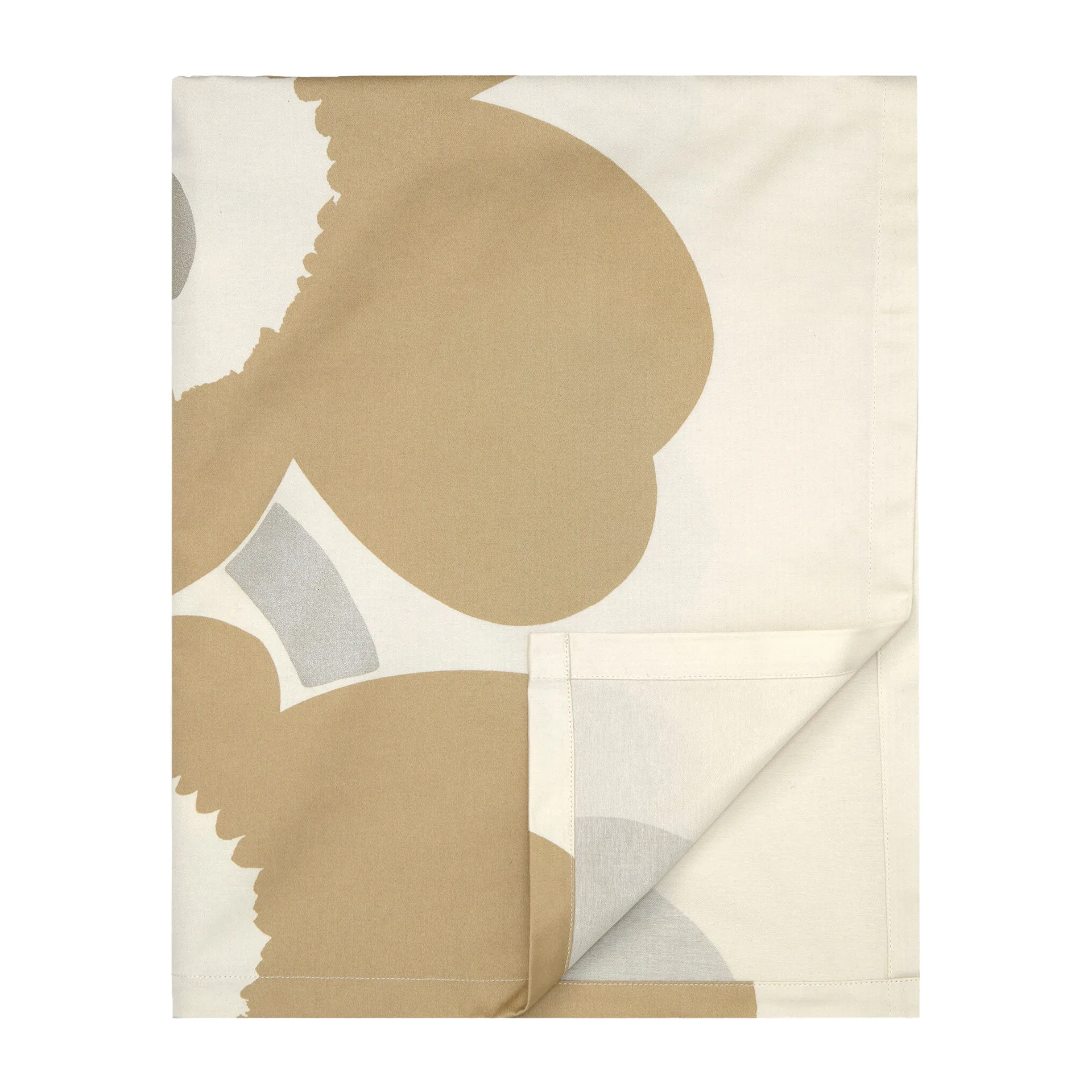 Obrus Unikko 140x250 cm, Beżowy-srebrny-biały Marimekko