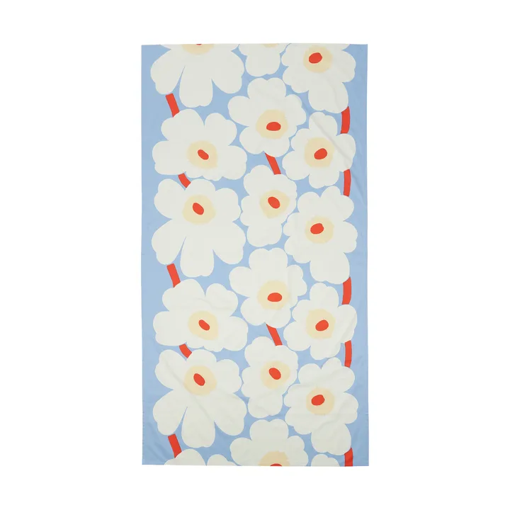 Obrus Unikko - Light blue-off white-melon-orange red, 135x250 cm - Marimekko