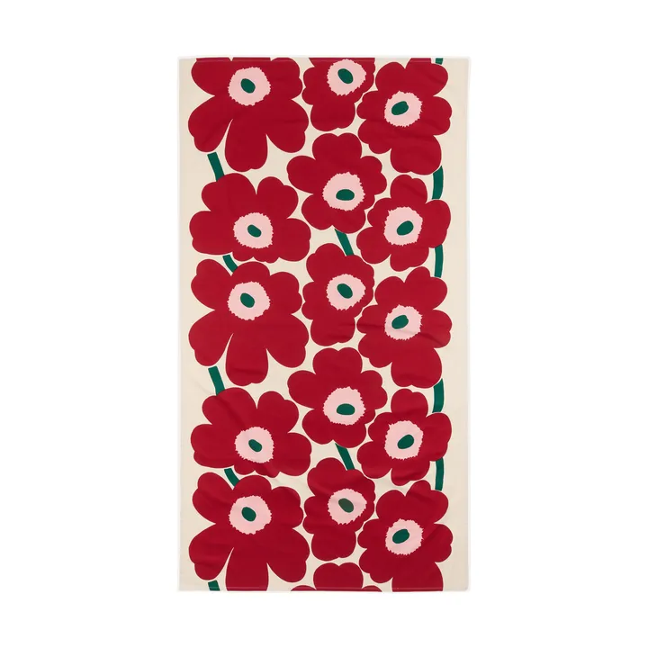 Obrus Unikko - Off white-cranberry-rose, 135x250 cm - Marimekko