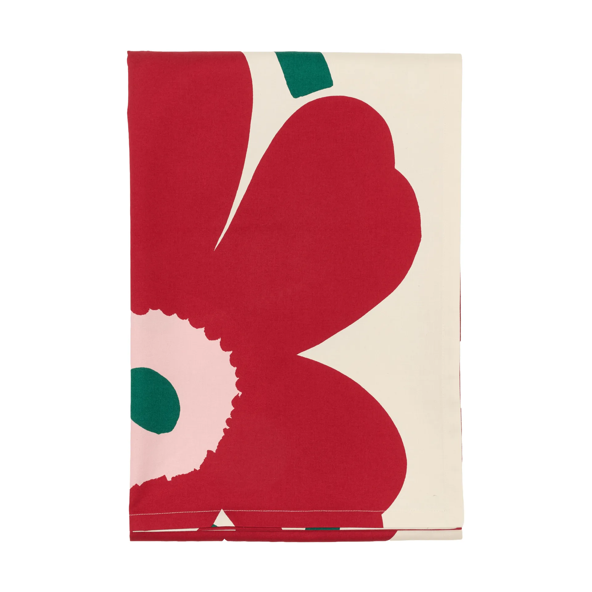 Obrus Unikko, Off white-cranberry-rose, 135x250 cm Marimekko