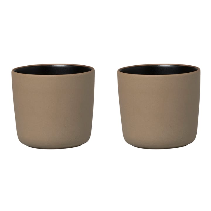 Oiva filiżanka do kawy bez uchwytu 200 ml 2-pak, brązowo-czarny Marimekko
