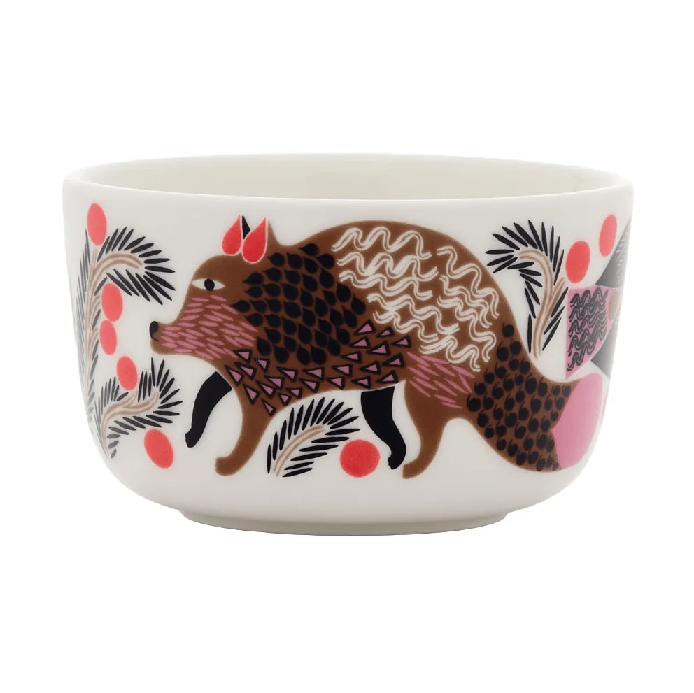 Oiva Ketunmarja miska 250 ml, White-brąz-róż-petrol Marimekko