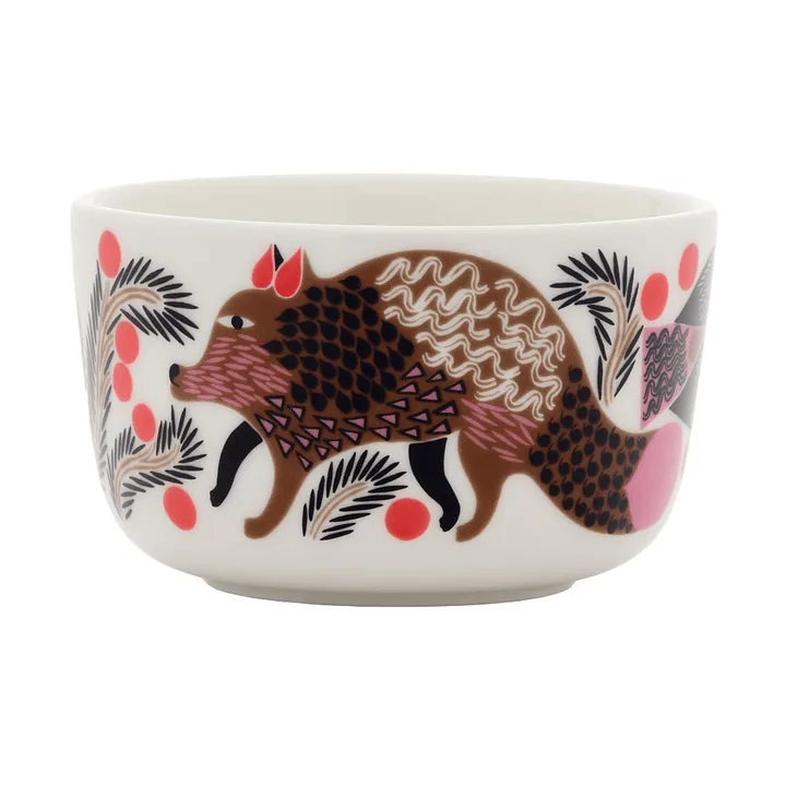 Oiva Ketunmarja miska 250 ml - White-brąz-róż-petrol - Marimekko