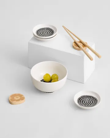 Oiva Räsymatto miska 300 ml - czarno-biały - Marimekko