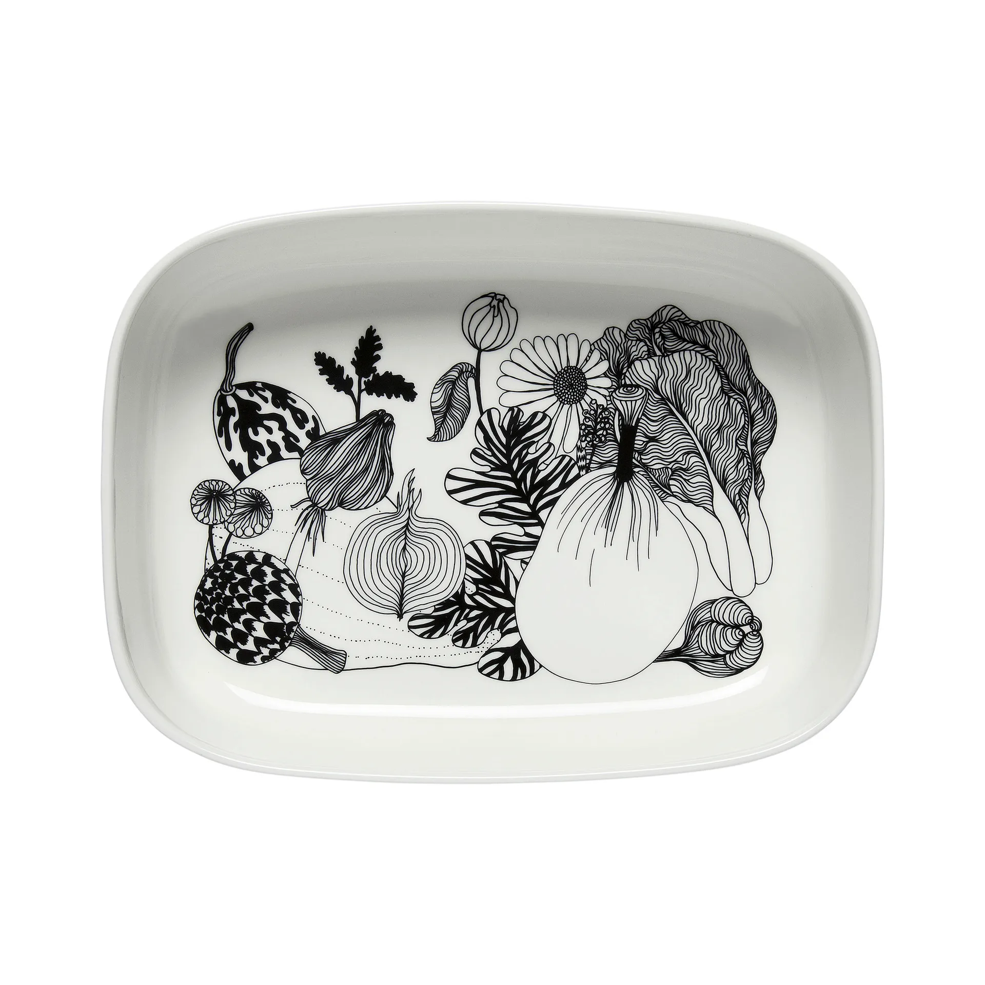 Oiva Siirtolapuutarha miska do serwowania, Biało-czarny Marimekko
