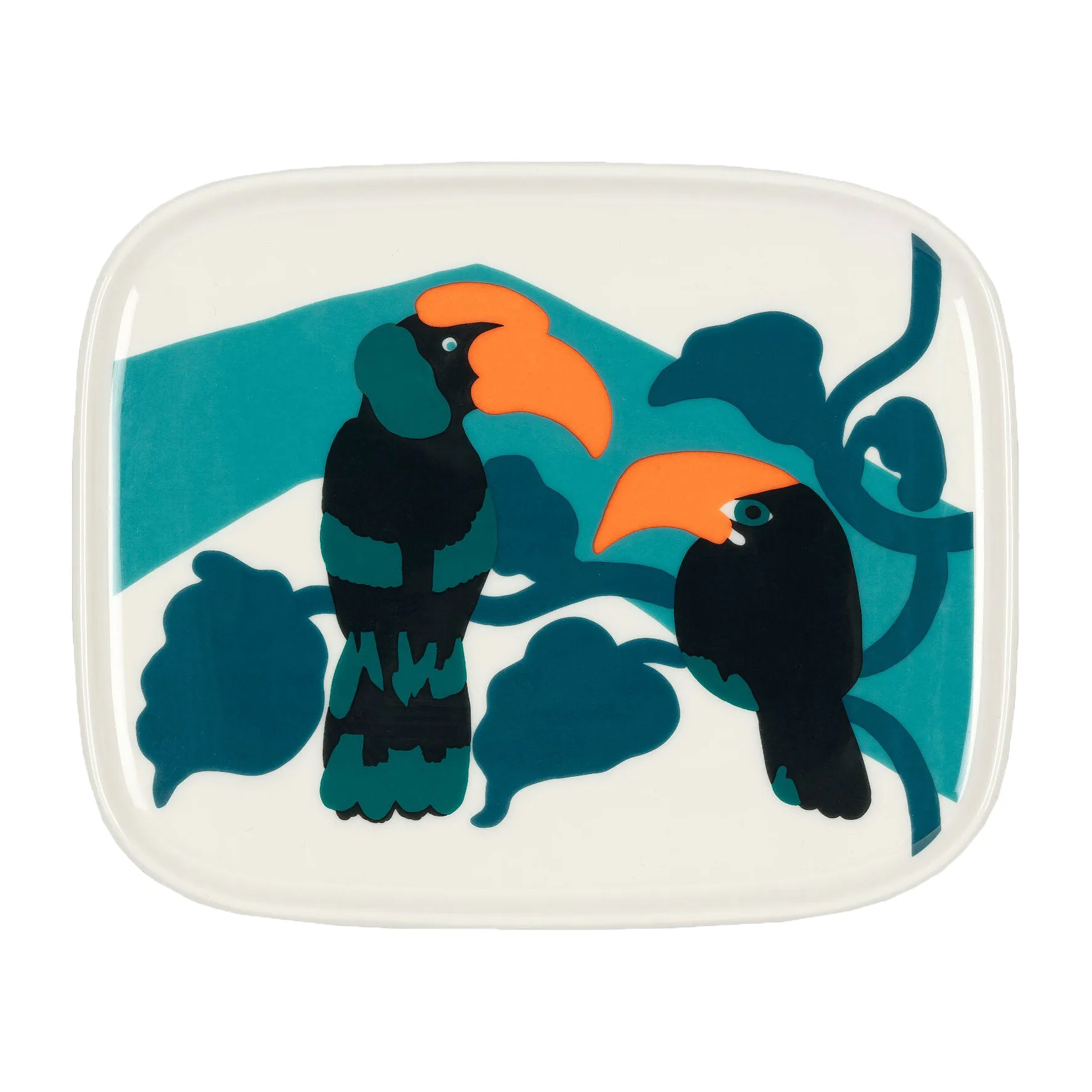 Pepe talerz 12x15 cm, Biało-turkusowo-pomarańczowy Marimekko