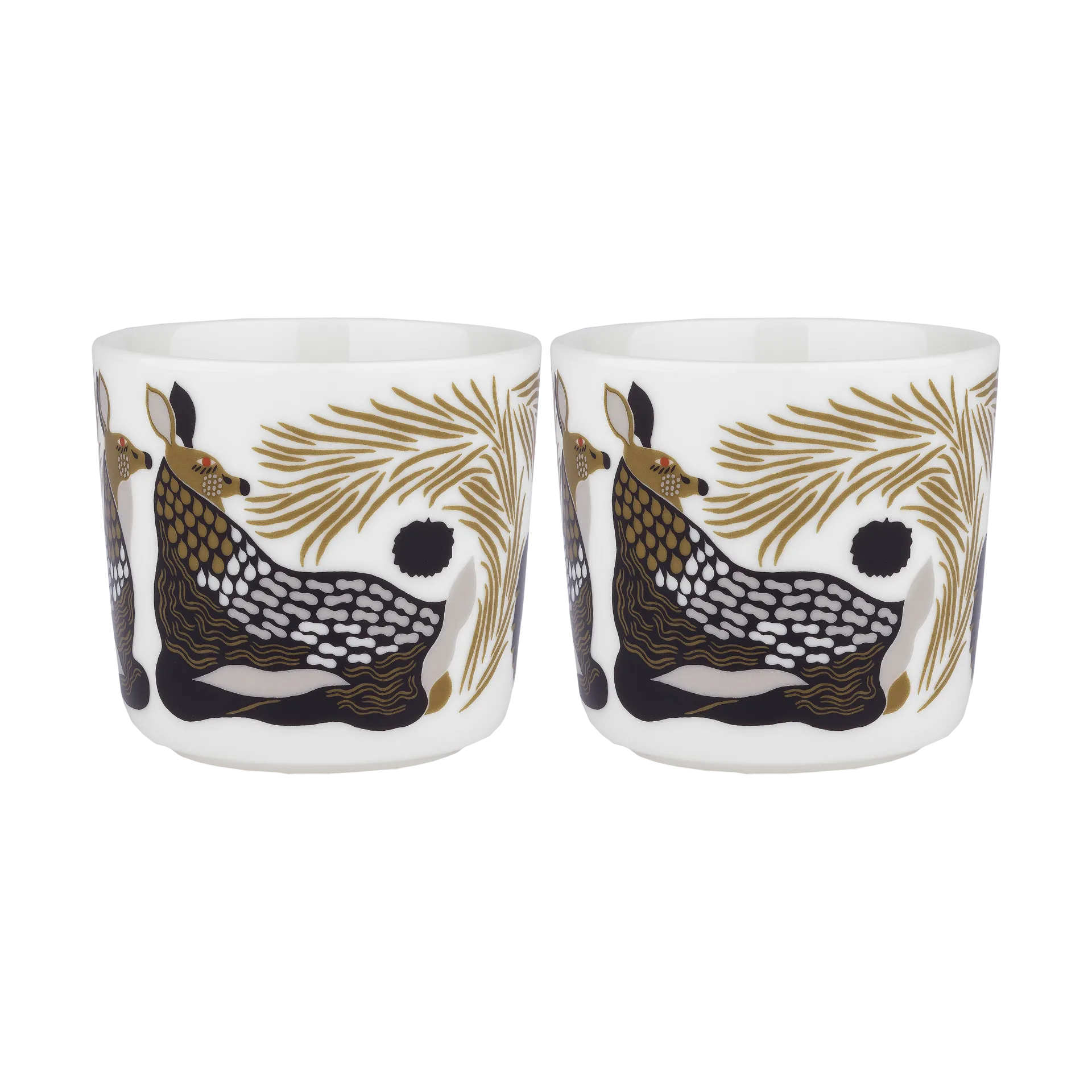 Peura filiżanka do kawy bez ucha 200 ml, 2‑pak, White-coal-mud-light grey Marimekko