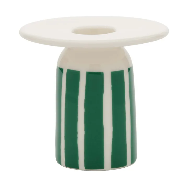 Piccolo świecznik - Biało-zielony, 8 cm - Marimekko
