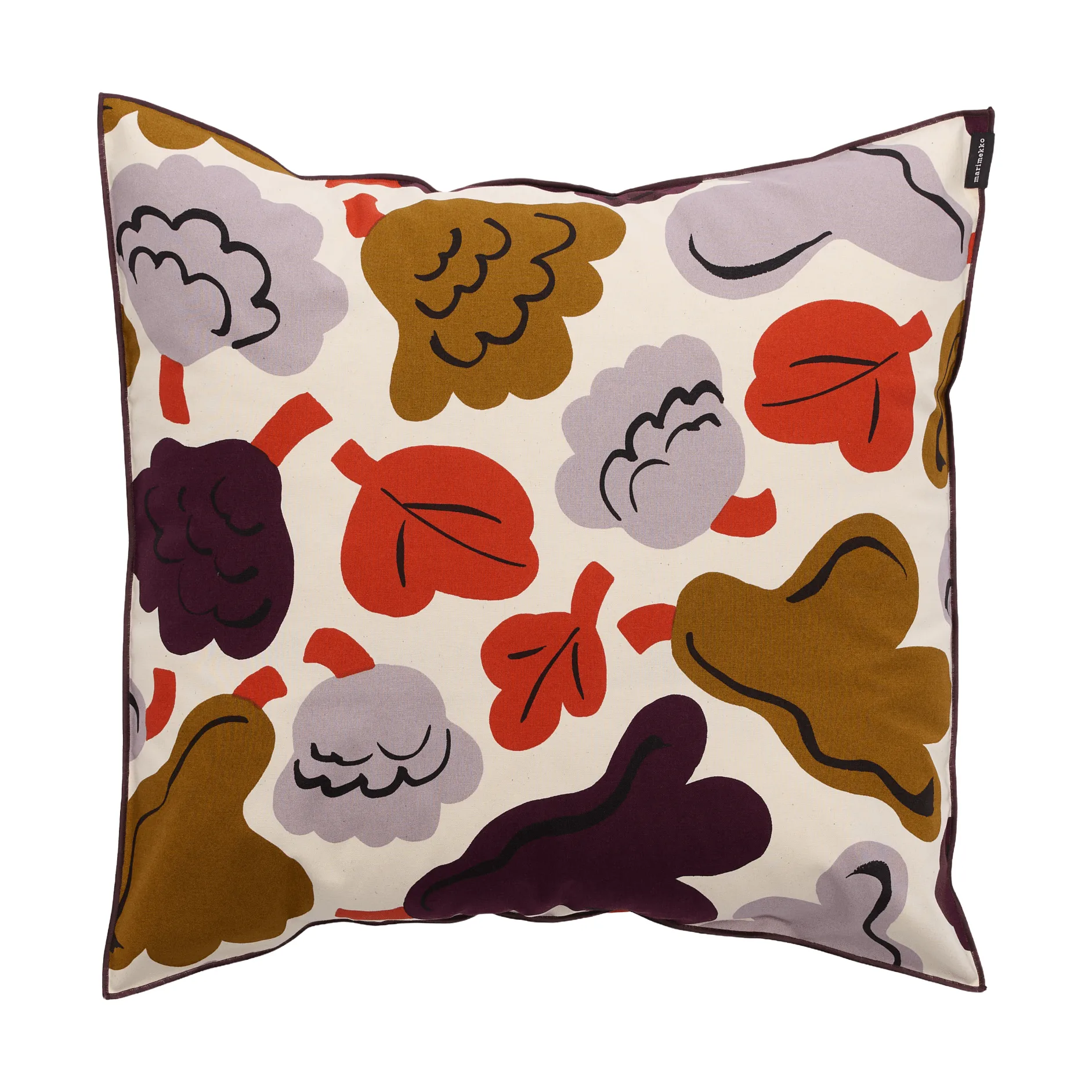 Pieni Kukasta Kukkaan poszewka na poduszkę, Hay-plum-bronze-terracotta, 50x50 cm Marimekko