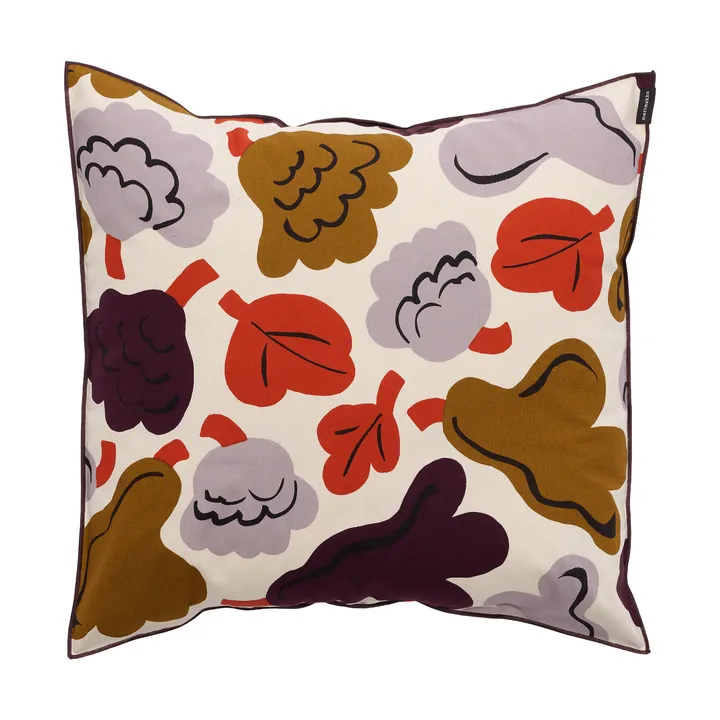 Pieni Kukasta Kukkaan poszewka na poduszkę - Hay-plum-bronze-terracotta, 50x50 cm - Marimekko
