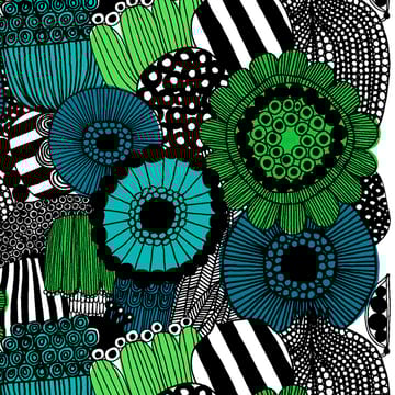 Pieni Siirtolapuutarha tkanina - niebiesko-zielony (Finlandia 100 lat) - Marimekko