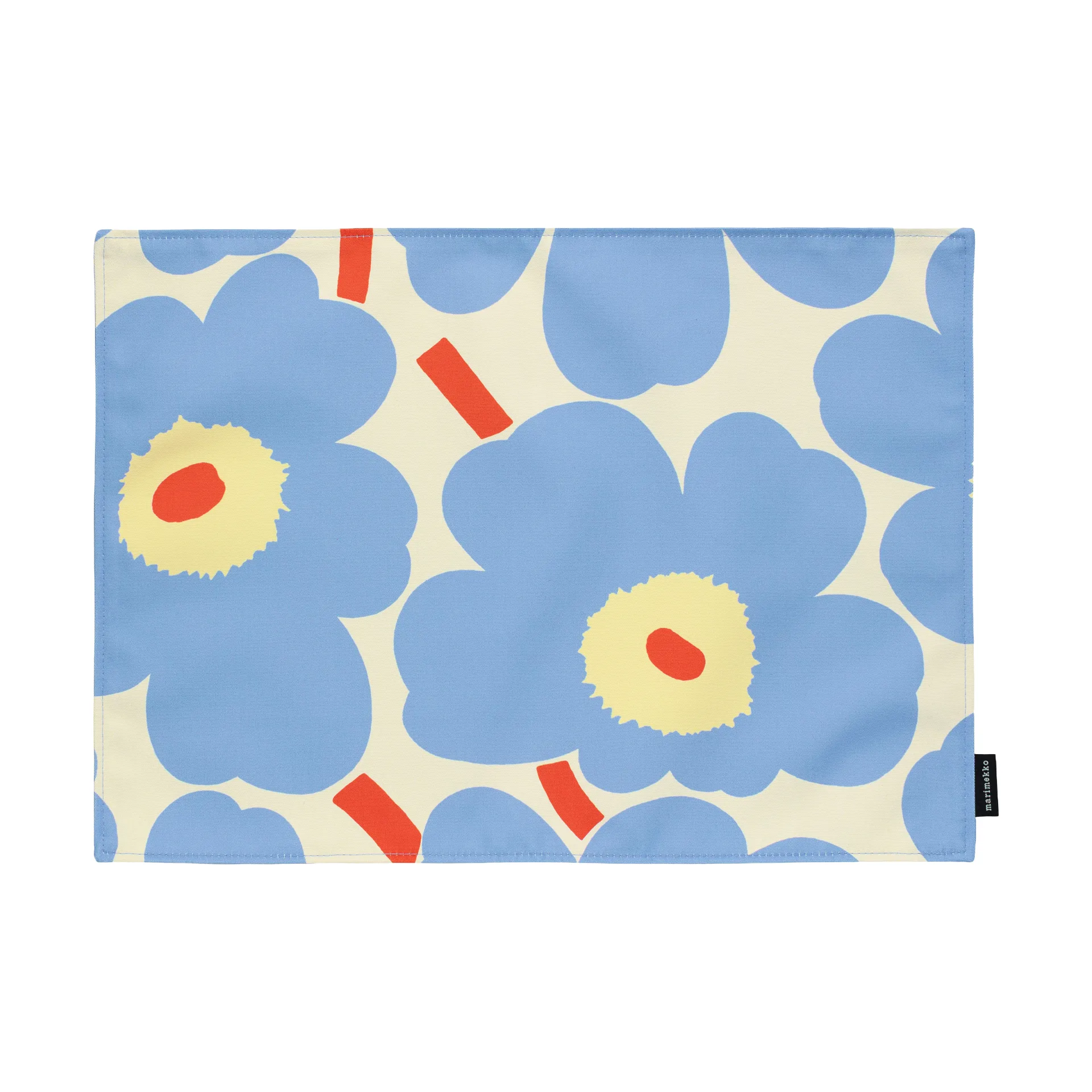 Pieni Unikko podkładka, Off white-light blue-melon-orange red, 31x42 cm Marimekko