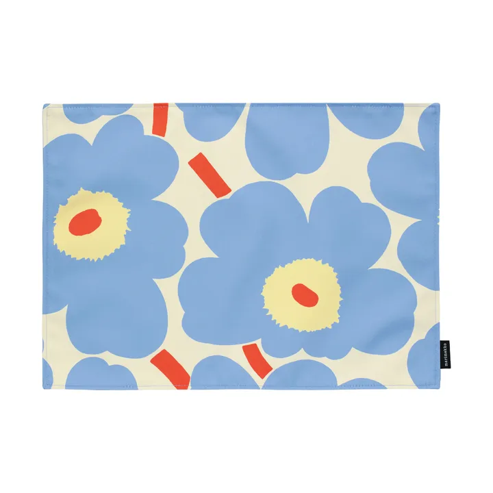 Pieni Unikko podkładka - Off white-light blue-melon-orange red, 31x42 cm - Marimekko