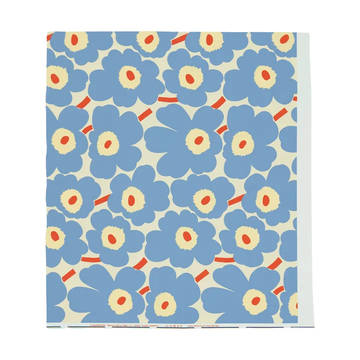 Pieni unikko tkanina zewnętrzna - Off white-light blue-melon-orange red - Marimekko