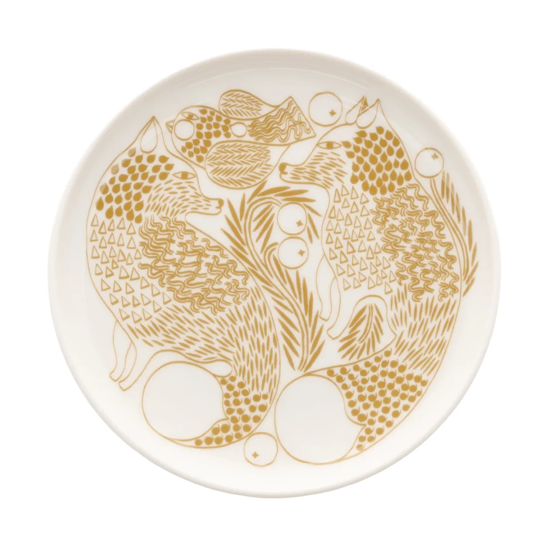 Piirto Ketunmarja talerzyk deserowy, White-bronze brown, Ø13,5 cm Marimekko